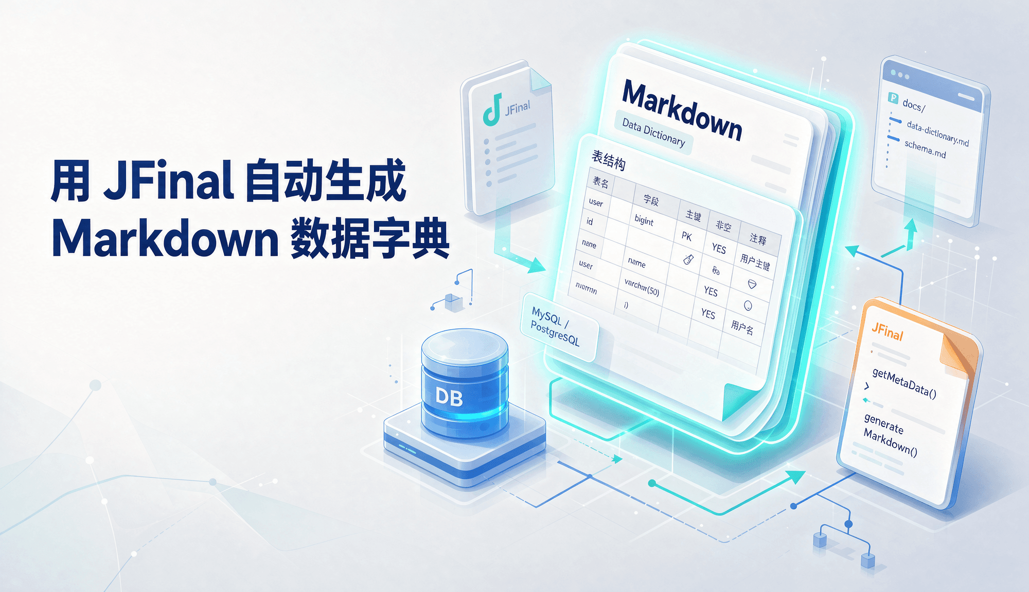 JFinal 生成 markdown 格式数据字典